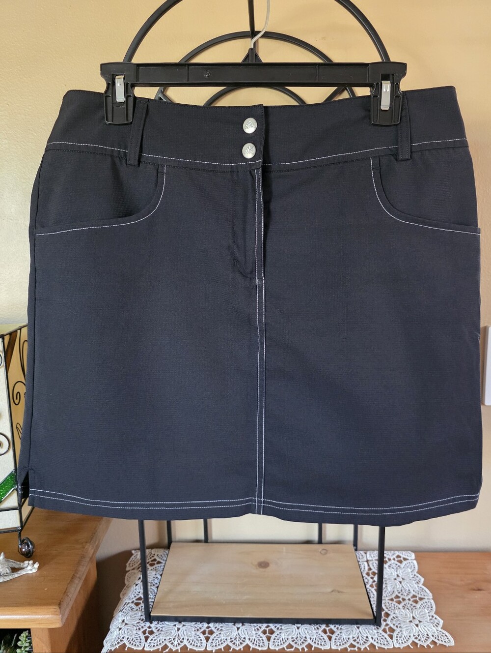Adidas Womens Black CLIMACOOL Mini Skirt Skort Womens Size 10